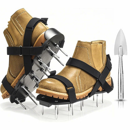 Lawn Aerator Shoes with 2.1” Spikes for Grass Aeration, Spiked Shoes for Lawn Care, Adjustable Heavy-Duty Strap Fit, Gardening Aerator Tool for Yard, Soil & Epoxy Floors
