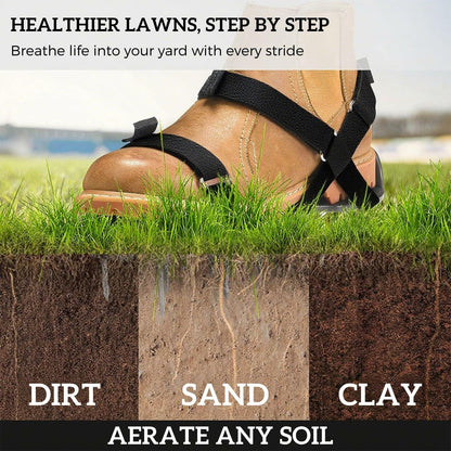 Lawn Aerator Shoes with 2.1” Spikes for Grass Aeration, Spiked Shoes for Lawn Care, Adjustable Heavy-Duty Strap Fit, Gardening Aerator Tool for Yard, Soil & Epoxy Floors