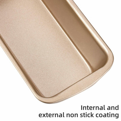 Patelai 4 Pack Small Loaf Pans for Baking Bread 7.2 x 3.7 Inch Non Stick Bread Pan Rectangle Baking Tray Toast Mold(Gold)