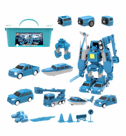 KKPOT Magnetic Transform Engineering Car Assembled Toys with Storage Box, Magnetic Cars and Trucks for Kids, Magnetic Blocks for Toddlers,Outdoor Activities for Kids Ages 3-5 4-8