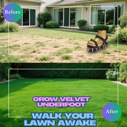 Lawn Aerator Shoes with 2.1” Spikes for Grass Aeration, Spiked Shoes for Lawn Care, Adjustable Heavy-Duty Strap Fit, Gardening Aerator Tool for Yard, Soil & Epoxy Floors