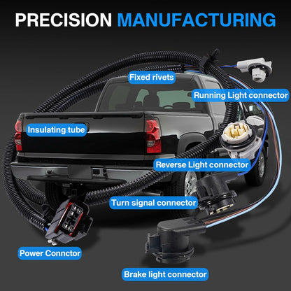WEILEITE Left Driver and Right Passenger Side Tail Light Direct Wiring Harness Kit Compatible with Chevy Silverado 1500 1500HD 2500HD 3500 2003-2007 Replace 16531401 16531402