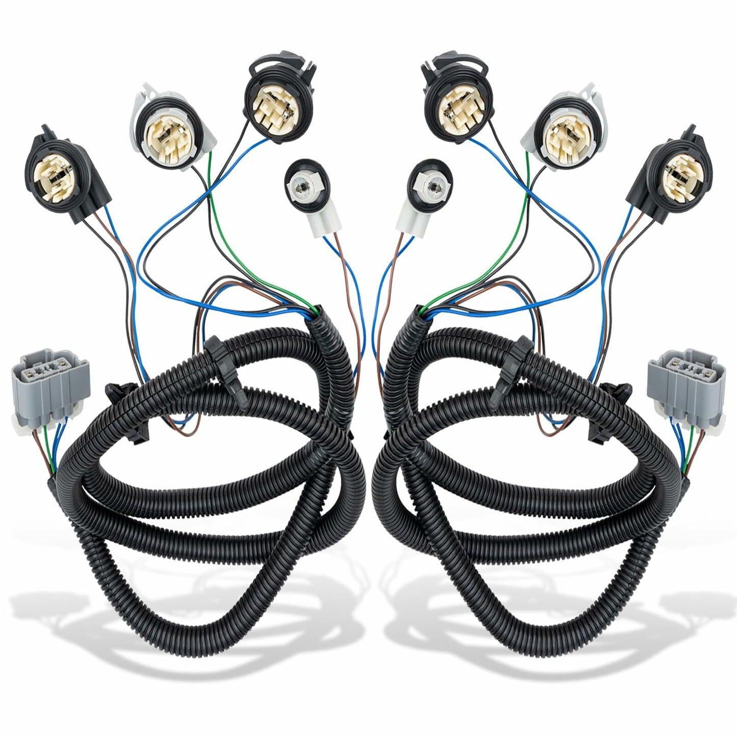 WEILEITE Left Driver and Right Passenger Side Tail Light Direct Wiring Harness Kit Compatible with Chevy Silverado 1500 1500HD 2500HD 3500 2003-2007 Replace 16531401 16531402