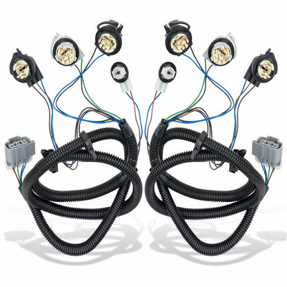 WEILEITE Left Driver and Right Passenger Side Tail Light Direct Wiring Harness Kit Compatible with Chevy Silverado 1500 1500HD 2500HD 3500 2003-2007 Replace 16531401 16531402