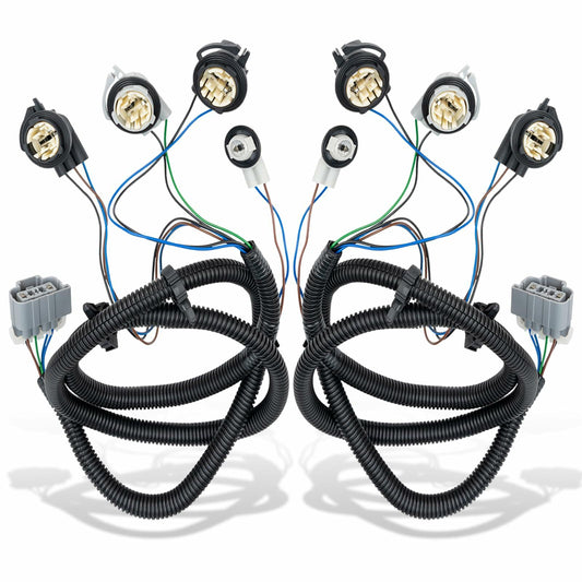 WEILEITE Left Driver and Right Passenger Side Tail Light Direct Wiring Harness Kit Compatible with Chevy Silverado 1500 1500HD 2500HD 3500 2003-2007 Replace 16531401 16531402