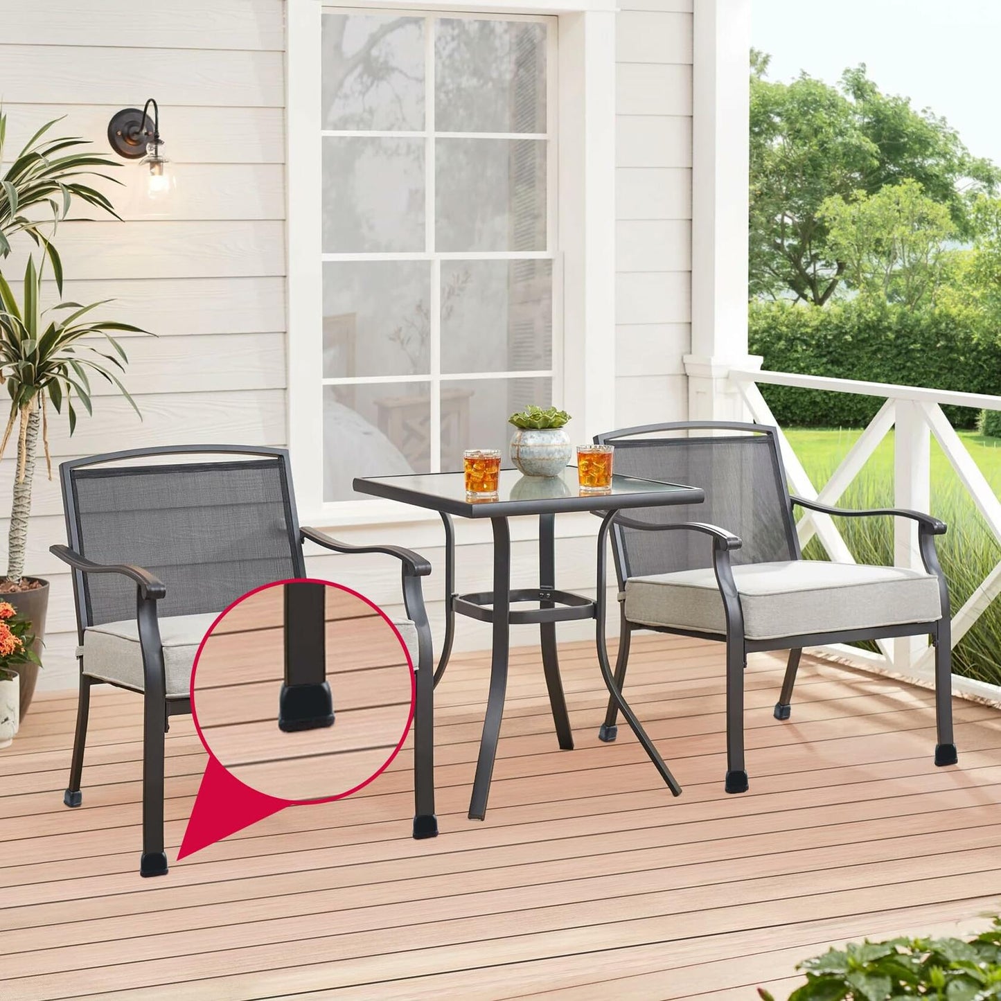 8PCS Rectangle Chair Leg Floor Protectors with Felt, Small Silicone Chair Leg Caps for Hardwood Floors, Black Outdoor Patio Flooring Protectors, Anti-Scratch, Fit Length 1.3"-1.7", Width 0.6"-0.9"