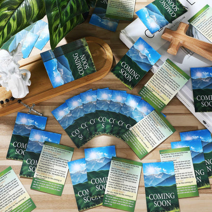 Noveread 200 Pcs Gospel Tract Card Salvation Cards Pocket Holy Postcard Prayer Postcards Christian Inspirational Bible Verses Bookmark for Christian Gift(Coming Soon)