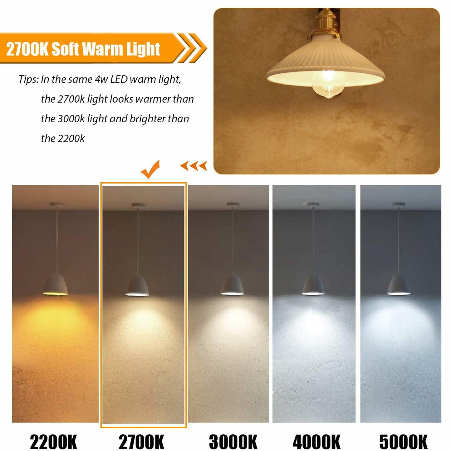 winsaLED LED Light Bulbs 40 Watt Equivalent, 2700K Soft Warm Light Bulbs, 4W LED ST19 Edison Bulbs, 450LM, E26 Medium Base, High CRI 90+, Not Dimmable, Pack of 12