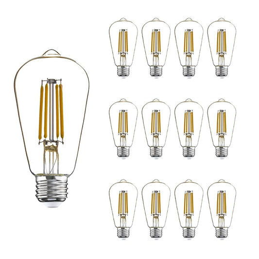 winsaLED LED Light Bulbs 40 Watt Equivalent, 2700K Soft Warm Light Bulbs, 4W LED ST19 Edison Bulbs, 450LM, E26 Medium Base, High CRI 90+, Not Dimmable, Pack of 12