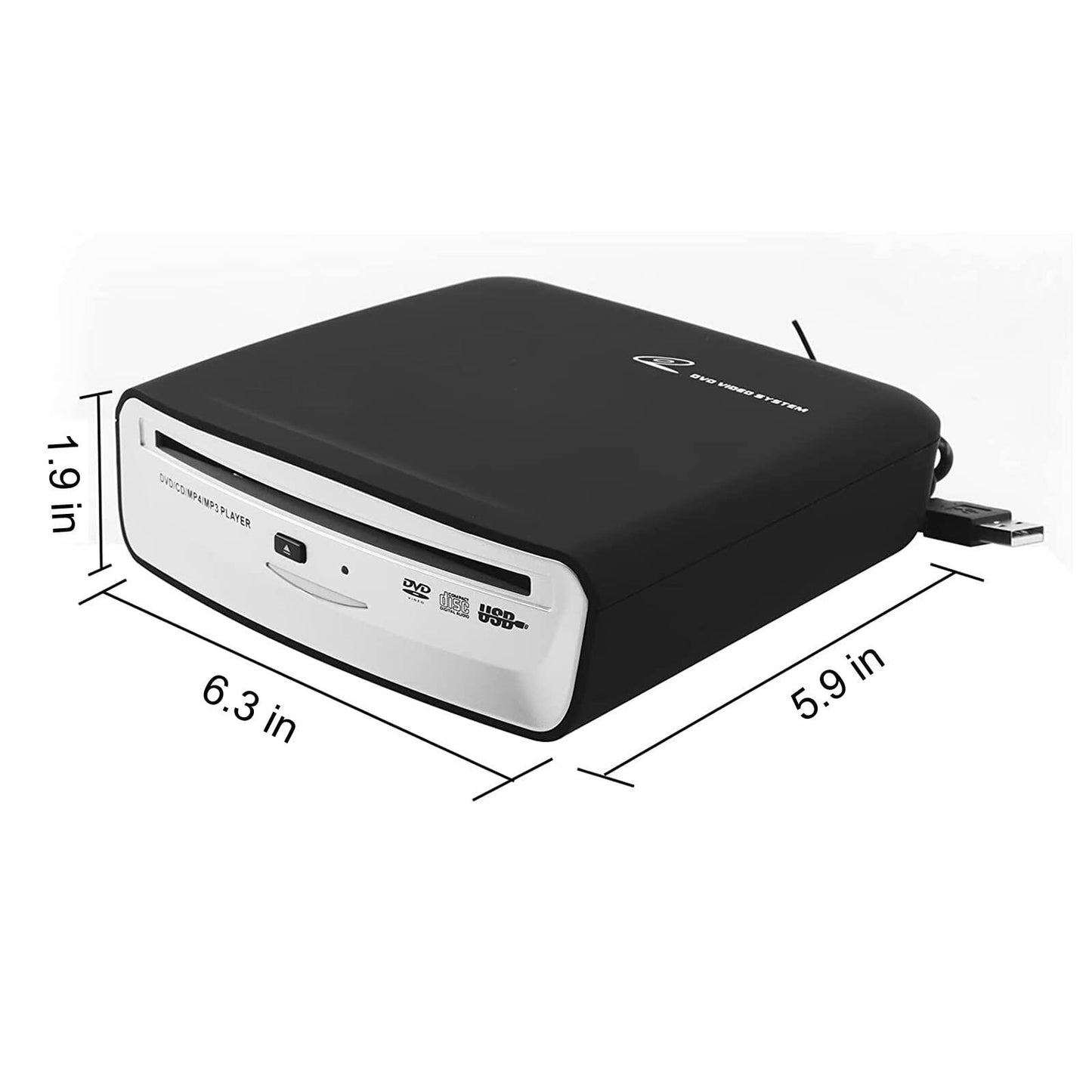 ASENCH Portable CD Player for Car - Universal USB External CD Player for Car,TV, Mac, Laptops, Desktops, PC with Plug and Play USB, AUX Port