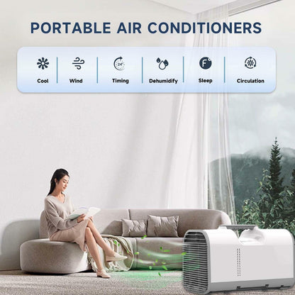 Coplax Portable Mini Air Conditioner, Consumption Air Conditioners Dehumidifier, 5100BTU AC Portable Air Conditioner Fast Cooling 600W Power for Camping Tent, RV, Truck, Van and Fishing