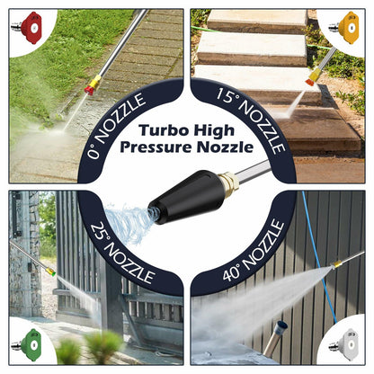 WISSIPRO Electric Wall Mounted Power Washer -5000PSI 3.4GPM Adjustable Pressure Washer, Power Washer with GFCI Power Cord 100FT Retractable Hose and 1L Foam Canno for Cars, Driveways, Patios