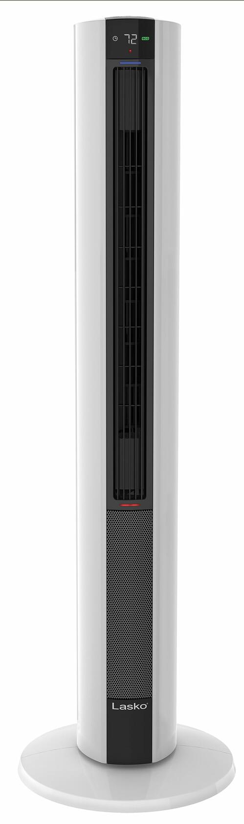Lasko Oscillating All Season Tower Fan and Space Heater in One for Home with Adjustable Thermostat, Tip-Over Switch, 4 Fan Speeds, 3 Heat Settings and Remote Control, 42 Inches, 1500W, White, FH500