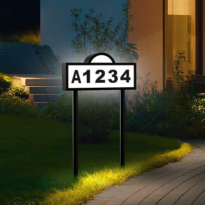 Quntis House Numbers for Outside, Waterproof Solar Address Signs for House Light Up, Cold/Warm/Daylight White Address Plaque Outdoor LED Illuminated, Wall Mounted/In Ground 2 Ways for Home Yard Street