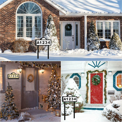 Quntis House Numbers for Outside, Waterproof Solar Address Signs for House Light Up, Cold/Warm/Daylight White Address Plaque Outdoor LED Illuminated, Wall Mounted/In Ground 2 Ways for Home Yard Street