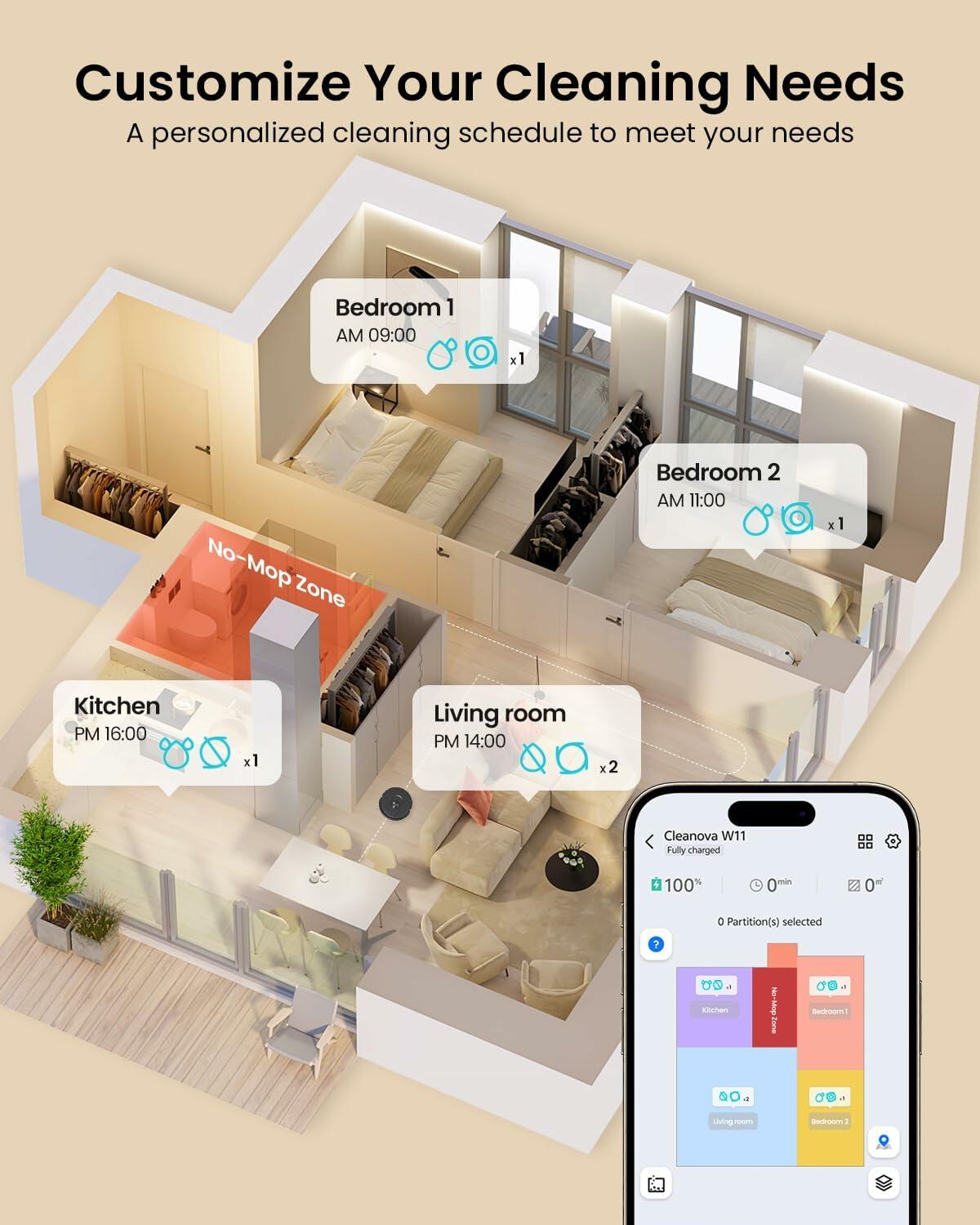 PSUK W11 Robot Vacuum and Mop with Self-Emptying, 60-Day Capacity，LiDAR Navigation, Home Mapping, 3000Pa Suction，No-Go Zones, Robotic Vacuum Cleaner for Pet Hair， Hard Floors, Carpets (Large)