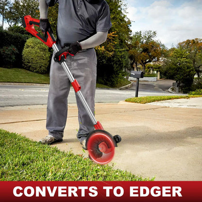 Korunria Brushless Weed Wacker & Edger & Lawn Mower Cordless, with Two 2.5Ah Battery, 3-in-1 Battery Powered Brush Cutter, Charger Included(Two 2.5AH Batteries)