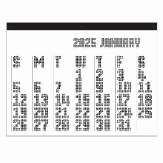 RED EMBER The Colossal 2025 Wall Calendar 12 Month - Techno | 48" x 36" | Chic Modern Design | Calendar 2025