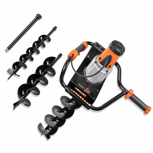 PROYAMA Electric Post Hole Digger, 1700W Corded Earth Auger with 4" 6" 8" Drill Bit, 12" Extension Rod, Reverse Control, 5-Year Warranty Gear Box, Ideal for Post Hole Digging, Drilling, Tree Planting