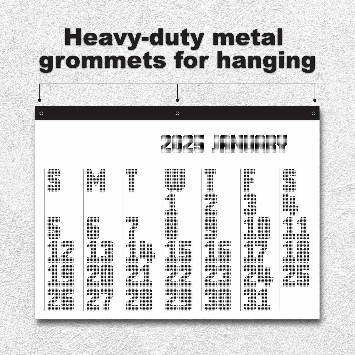 RED EMBER The Colossal 2025 Wall Calendar 12 Month - Techno | 48" x 36" | Chic Modern Design | Calendar 2025