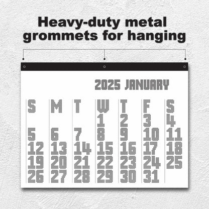 RED EMBER The Colossal 2025 Wall Calendar 12 Month - Techno | 48" x 36" | Chic Modern Design | Calendar 2025