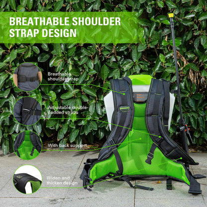 Greenworks 40V Cordless Backpack Sprayer (4 Gallon / 5 Tips / 25 FT Spray) For Weeding, Spraying, and Cleaning, 2.0Ah Battery and Charger Included