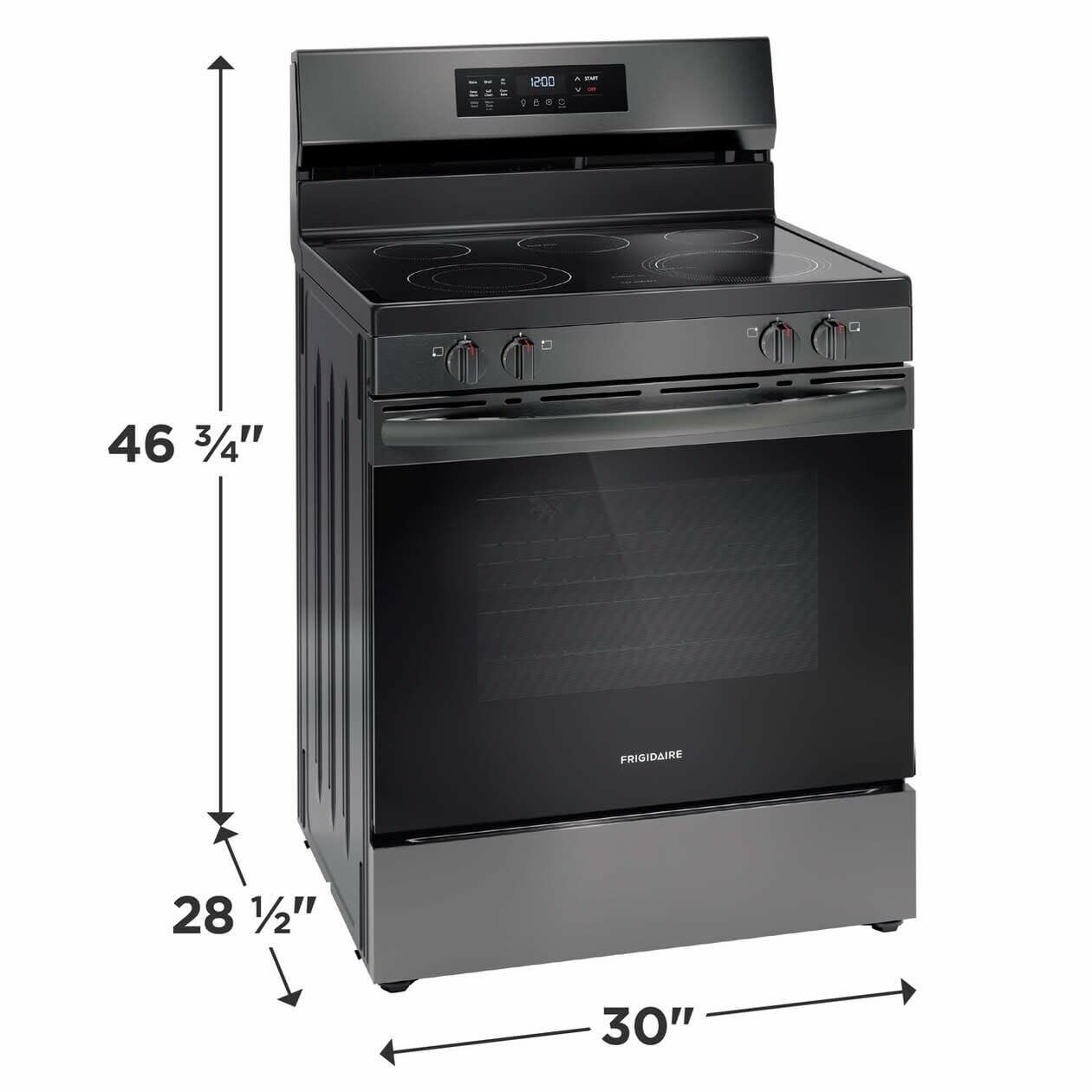 30 in. 5.3 cu. ft. 5 Burner Element Freestanding Self-Cleaning Electric Range in Stainless Steel with Air Fry