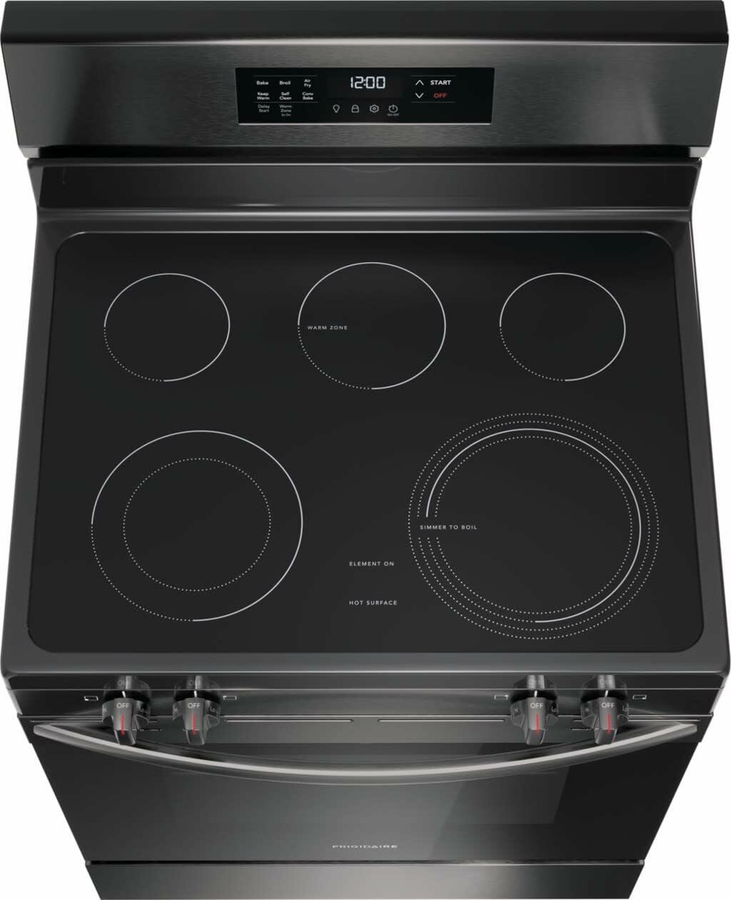 30 in. 5.3 cu. ft. 5 Burner Element Freestanding Self-Cleaning Electric Range in Stainless Steel with Air Fry
