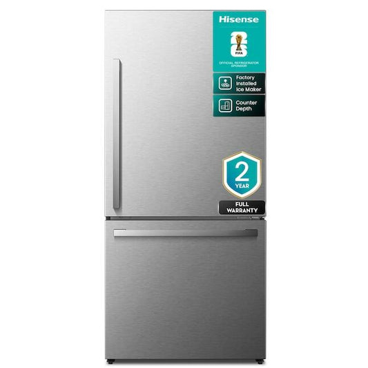 Hisense 17.1-Cu Ft Refrigerator with Ice Maker - Fingerprint-Resistant Stainless Steel