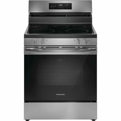 30 in. 5.3 cu. ft. 5 Burner Element Freestanding Self-Cleaning Electric Range in Stainless Steel with Air Fry