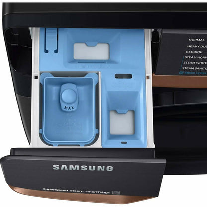 Samsung 27 in. 5.8 cu. ft. Black Stainless Steel Front Load Washer with Super Speed Wash and Steam