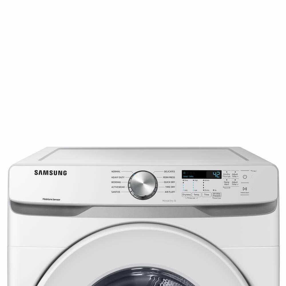 SAMSUNG DVE45T6000W DVG45T6000W Electric Dryer with Sensor Dry, 7.5 Cu Ft, White