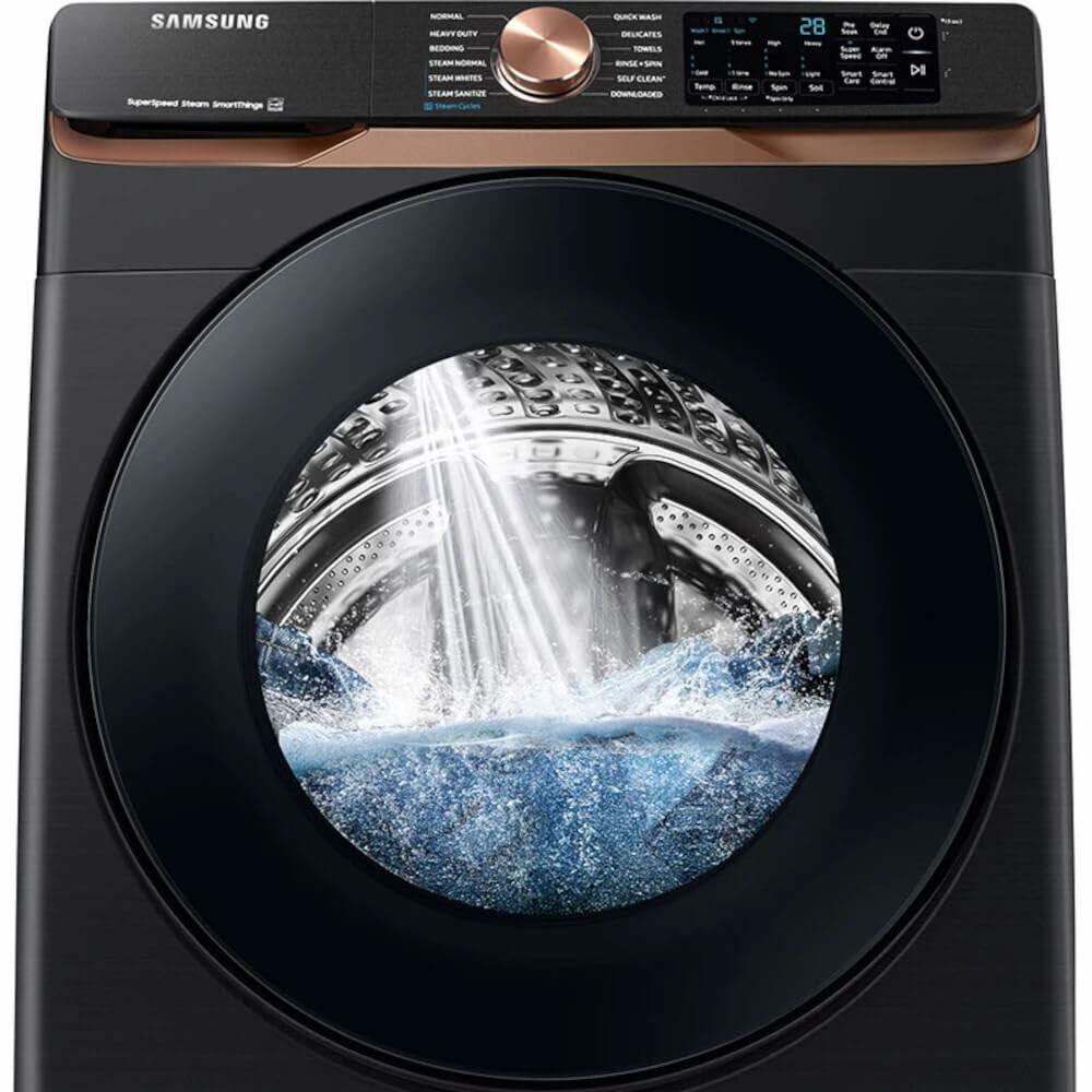 Samsung 27 in. 5.8 cu. ft. Black Stainless Steel Front Load Washer with Super Speed Wash and Steam