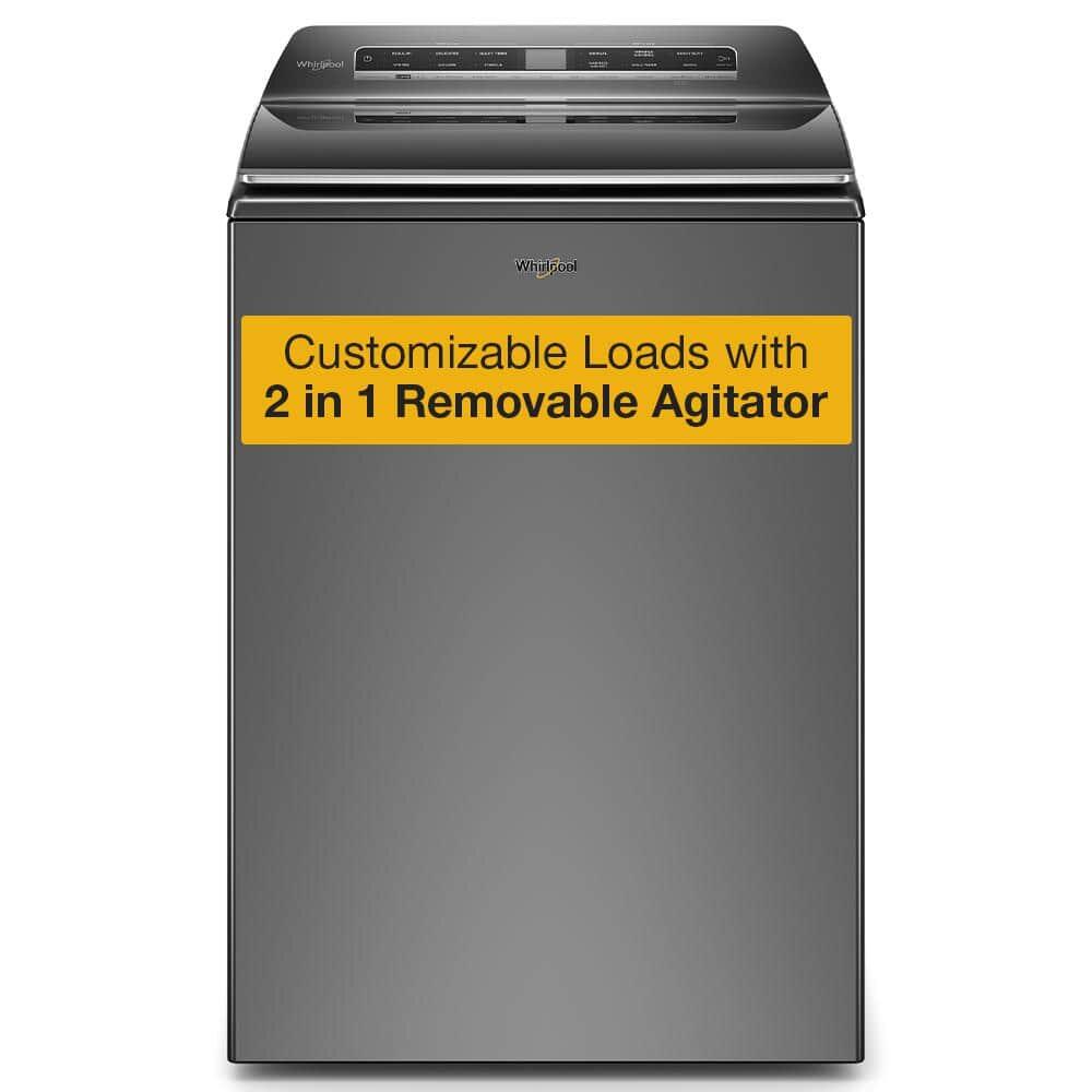 Whirlpool - 5.2 Cu. Ft. High Efficiency Smart Top Load Washer with 2 in 1 Removable Agitator - Chrome Shadow
