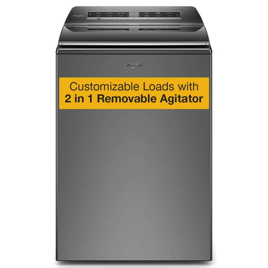 Whirlpool - 5.2 Cu. Ft. High Efficiency Smart Top Load Washer with 2 in 1 Removable Agitator - Chrome Shadow