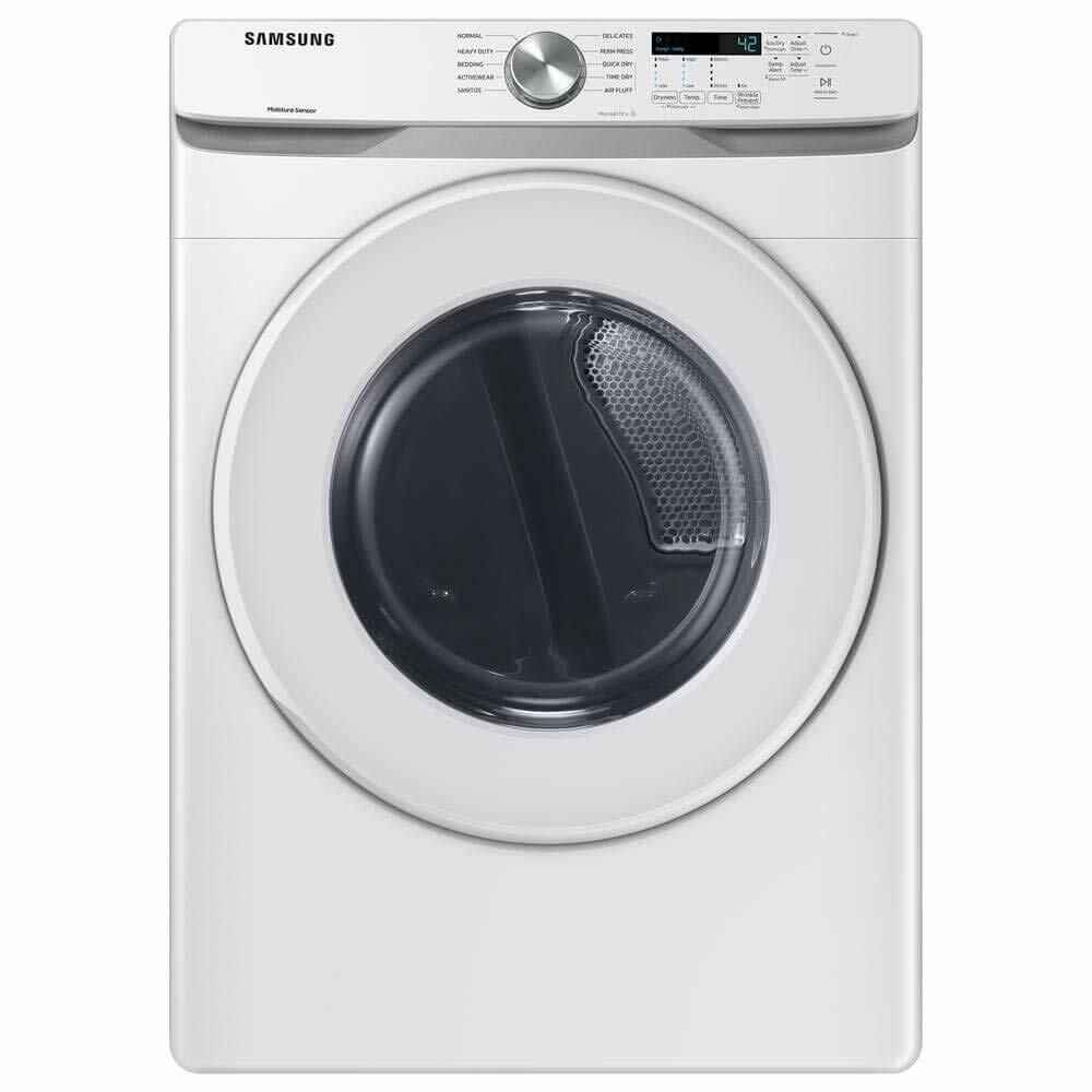 SAMSUNG DVE45T6000W DVG45T6000W Electric Dryer with Sensor Dry, 7.5 Cu Ft, White