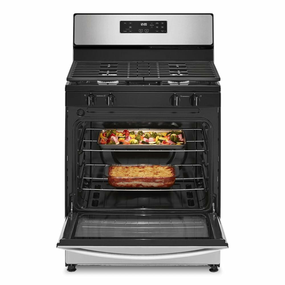 30 Inch Freestanding Gas Range with 4 Sealed Burners, 5.1 cu. ft. Capacity, SpeedHeat™ Burners, Continuous Grates, Frozen Bake™, Sabbath Mode, Broiler Drawer, and Star-K Certified: Stainless Steel