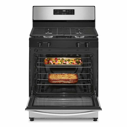 30 Inch Freestanding Gas Range with 4 Sealed Burners, 5.1 cu. ft. Capacity, SpeedHeat™ Burners, Continuous Grates, Frozen Bake™, Sabbath Mode, Broiler Drawer, and Star-K Certified: Stainless Steel
