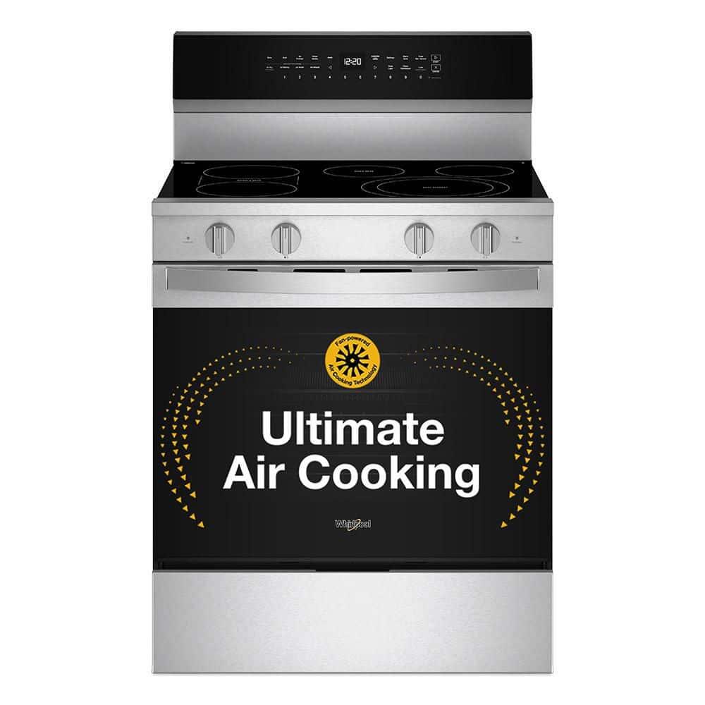 30 in. 5-Element Freestanding Electric Smart Range in Fingerprint Resistant Stainless Steel with Air Cooking Technology